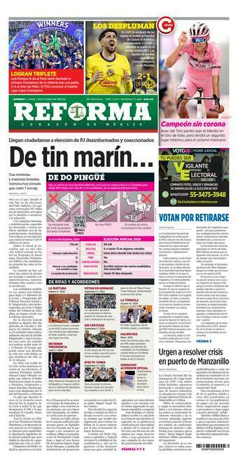Reforma, edición del domingo 01 de junio de 2025 Reforma, edición del domingo 01 de junio de 2025