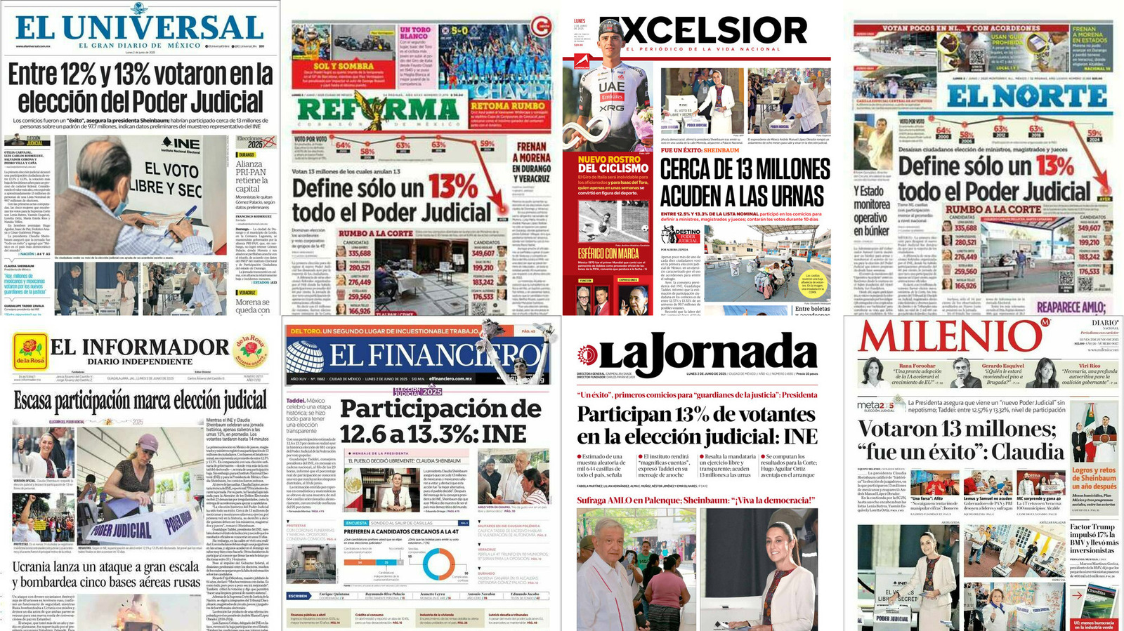 Portadas de periódicos impresos más importantes de México hoy