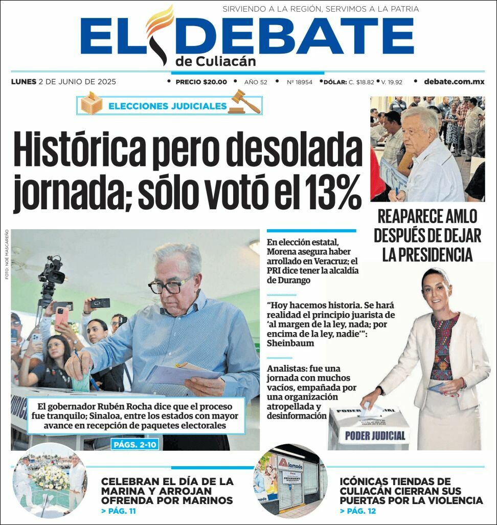 El Debate Culiacán, edición del lunes 02 de junio de 2025 El Debate Culiacán, edición del lunes 02 de junio de 2025