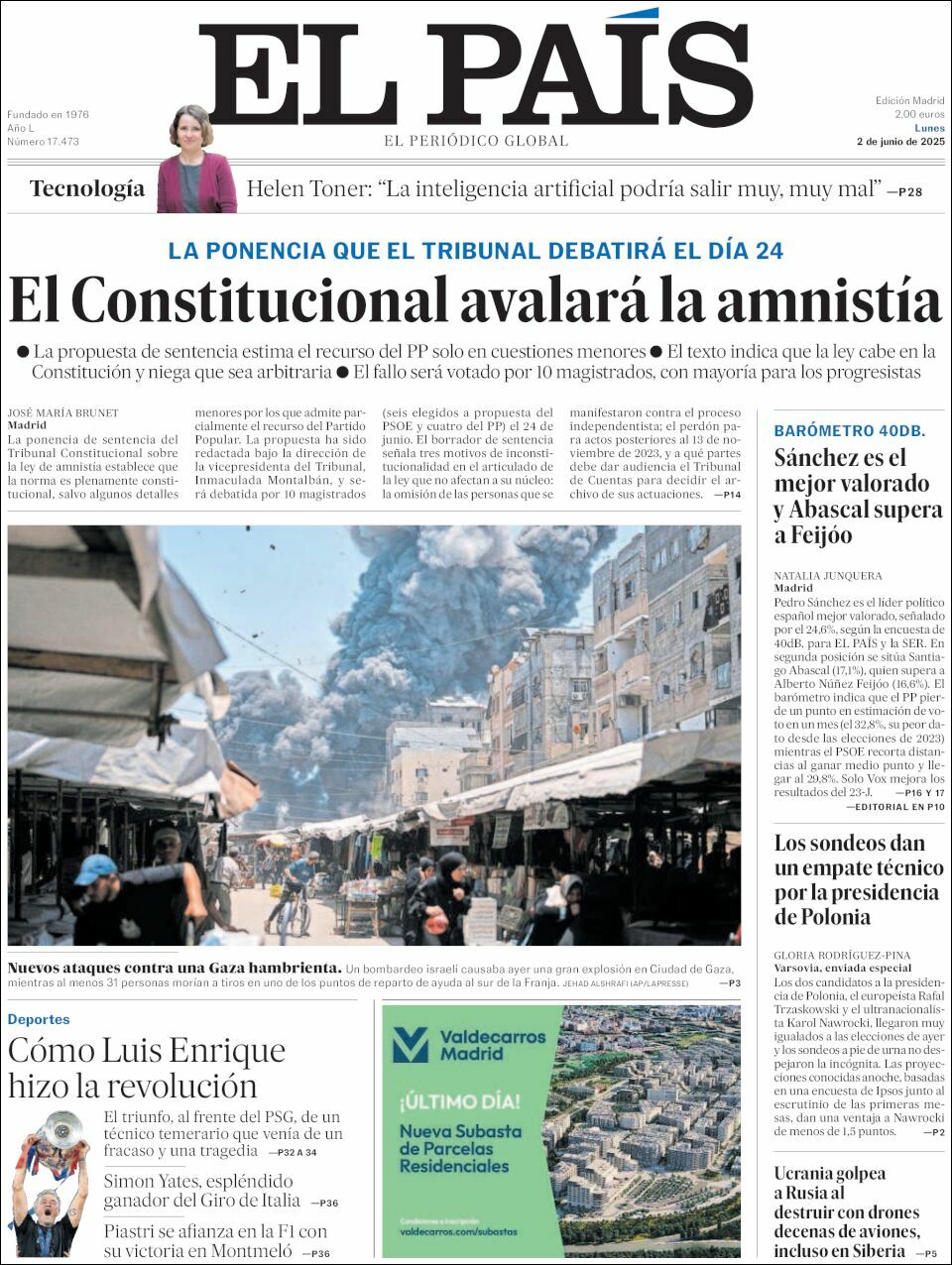 El País, edición del lunes 02 de junio de 2025 El País, edición del lunes 02 de junio de 2025