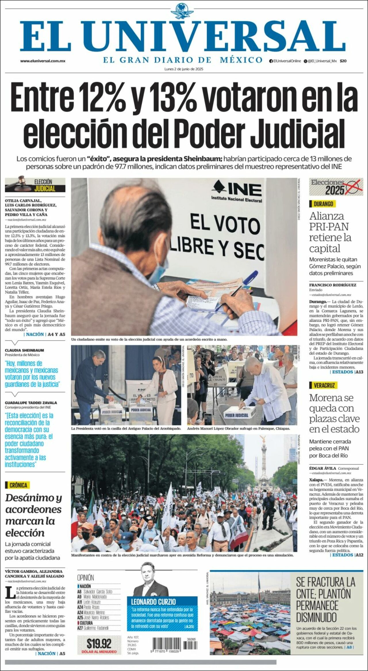 El Universal, edición del lunes 02 de junio de 2025 El Universal, edición del lunes 02 de junio de 2025