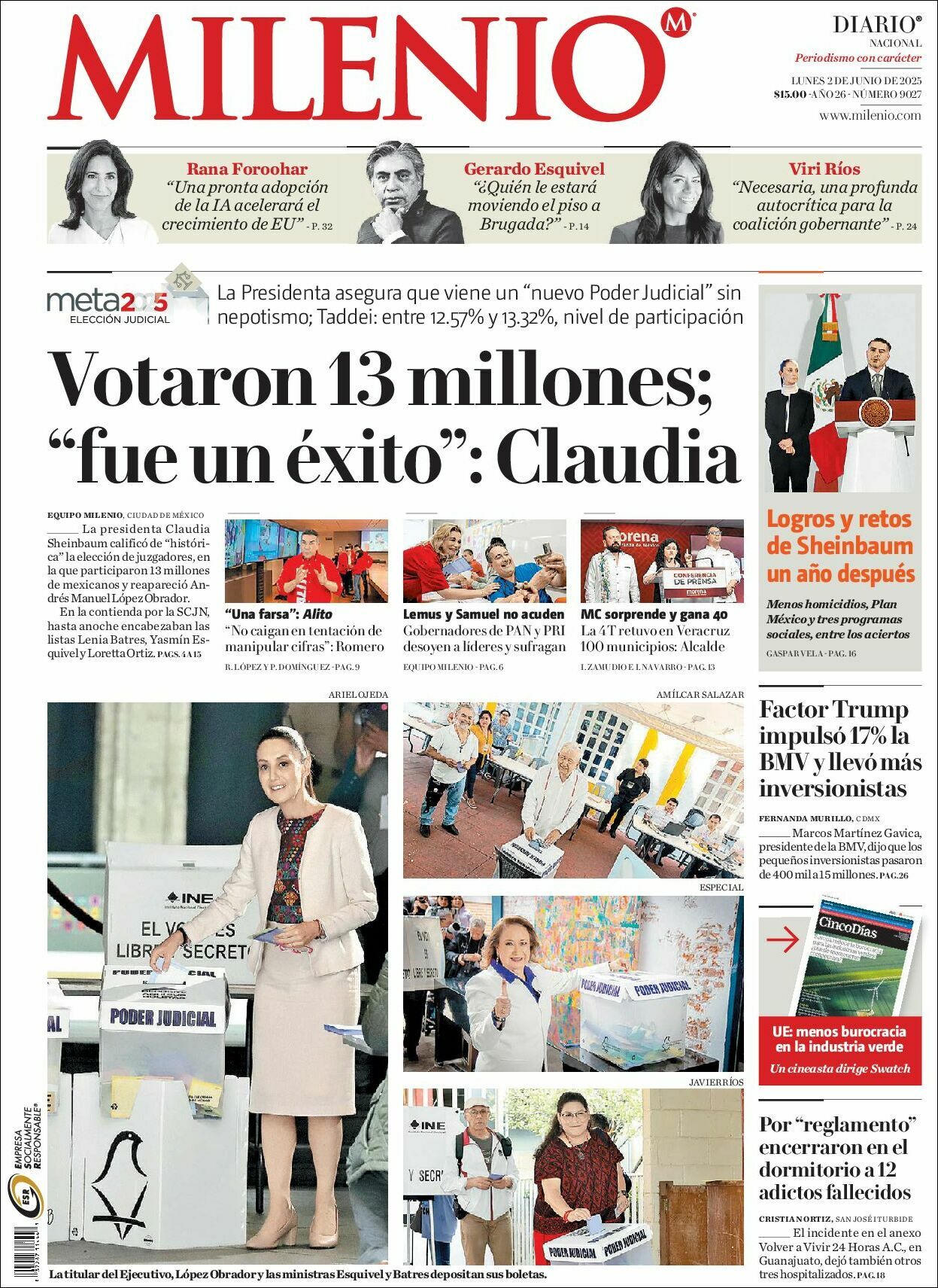Milenio, edición del lunes 02 de junio de 2025 Milenio, edición del lunes 02 de junio de 2025