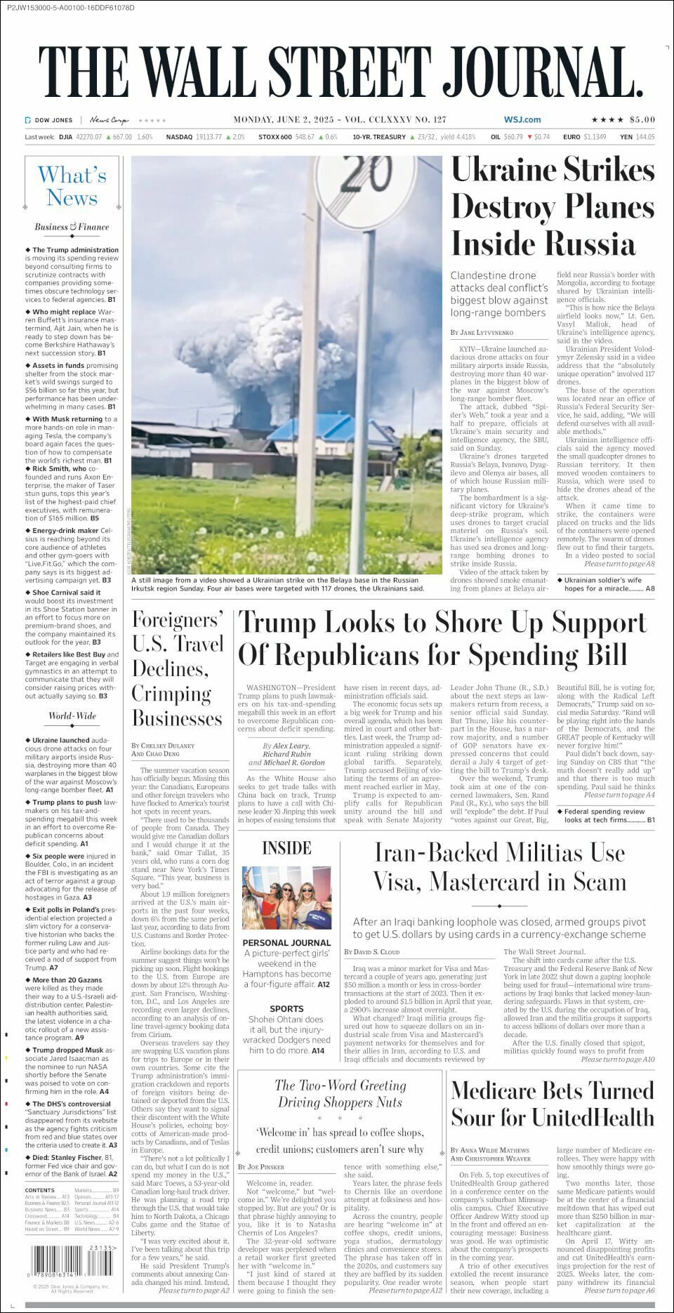 The Wall Street Journal, edición del lunes 02 de junio de 2025 The Wall Street Journal, edición del lunes 02 de junio de 2025