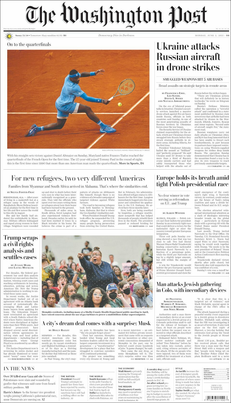 The Washington Post, edición del lunes 02 de junio de 2025 The Washington Post, edición del lunes 02 de junio de 2025
