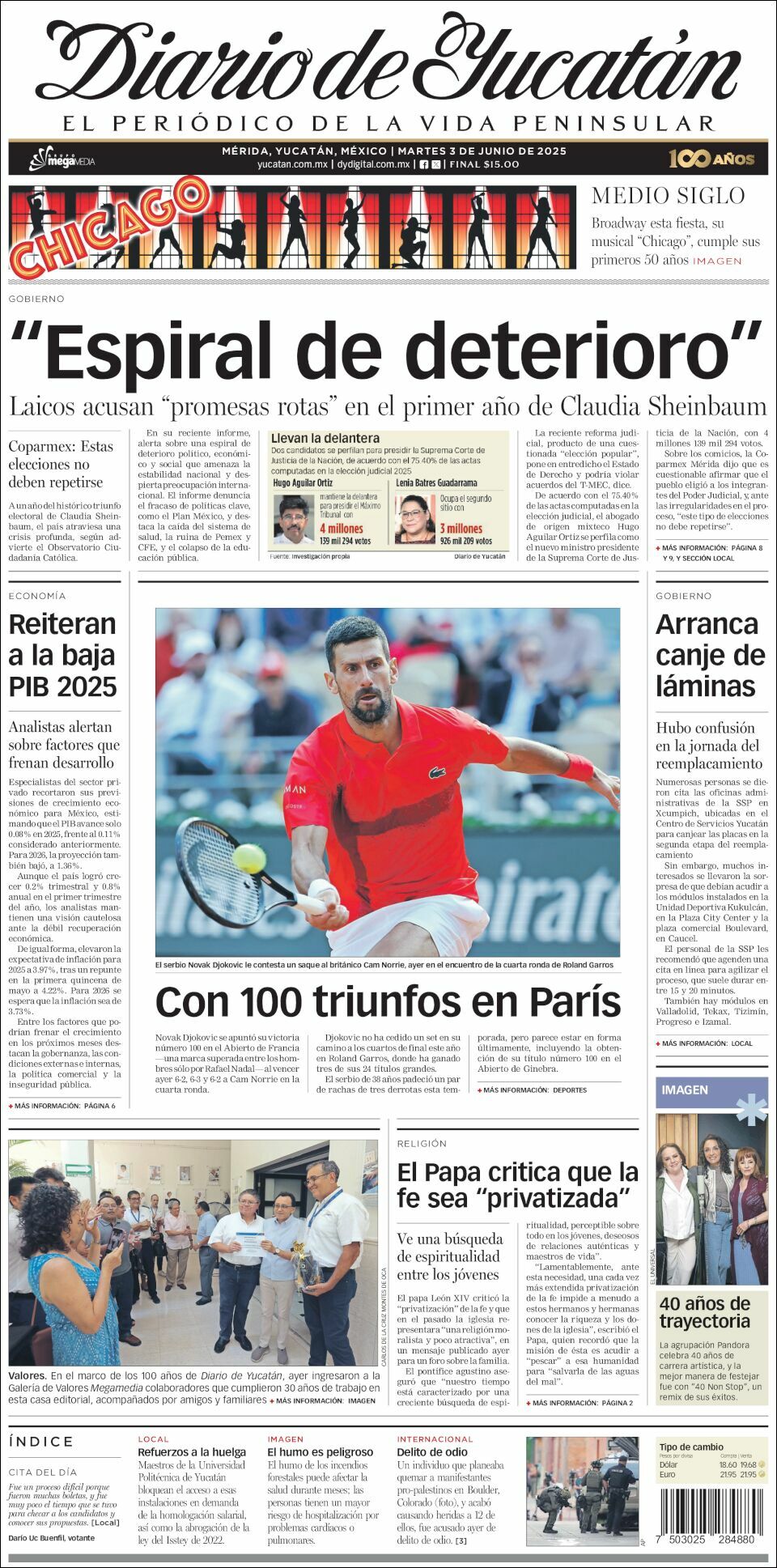 El Diario de Yucatán, edición del martes 03 de junio de 2025 El Diario de Yucatán, edición del martes 03 de junio de 2025