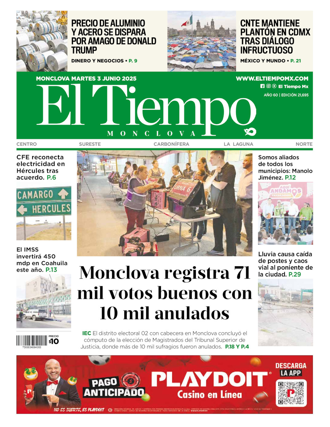 El Tiempo Monclova, edición del martes 03 de junio de 2025 El Tiempo Monclova, edición del martes 03 de junio de 2025