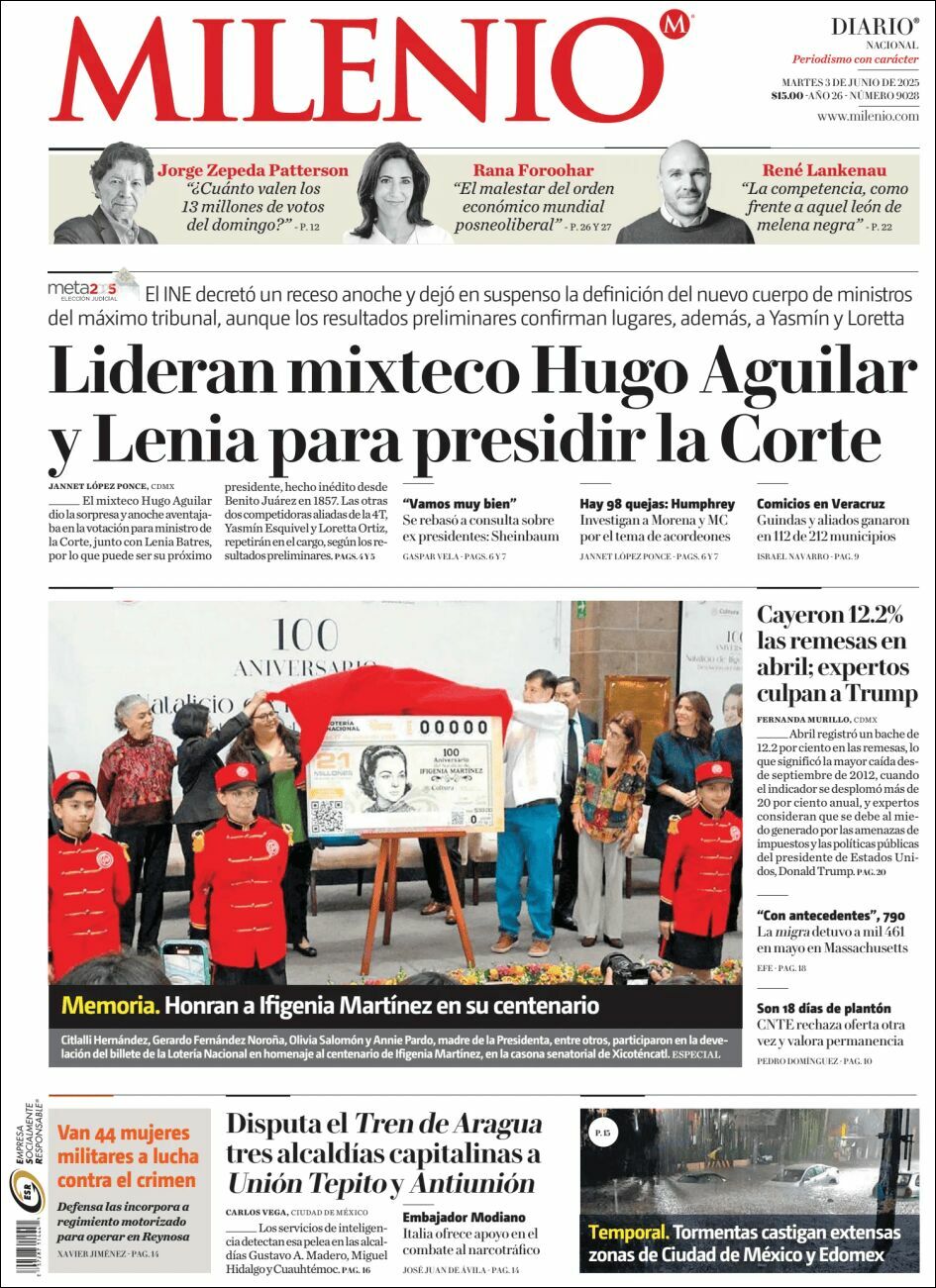 Milenio, edición del martes 03 de junio de 2025 Milenio, edición del martes 03 de junio de 2025