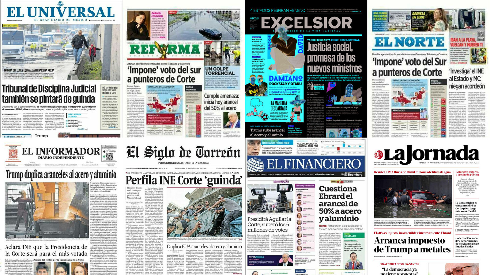Portadas de periódicos impresos más importantes de México hoy