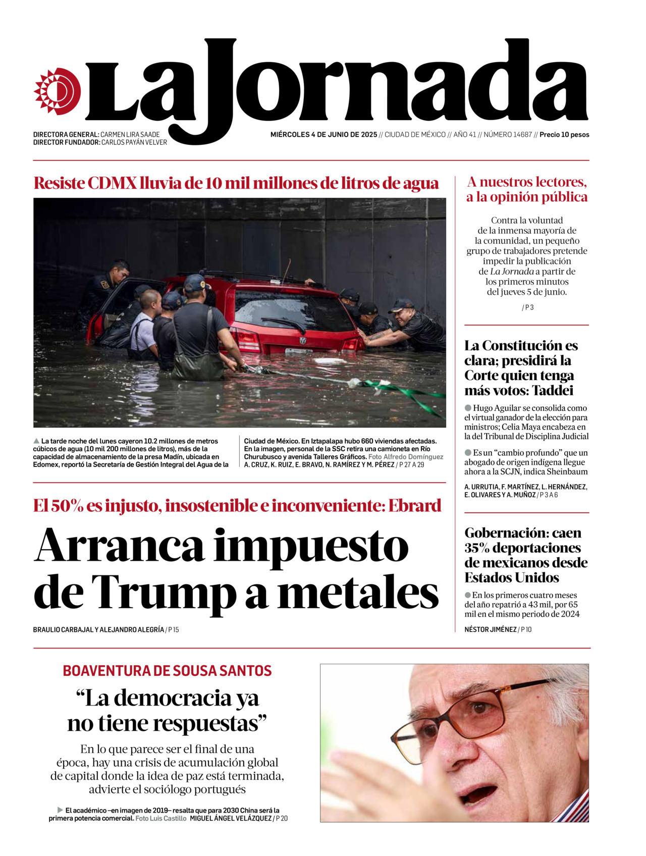 La Jornada, edición del miércoles 04 de junio de 2025 La Jornada, edición del miércoles 04 de junio de 2025