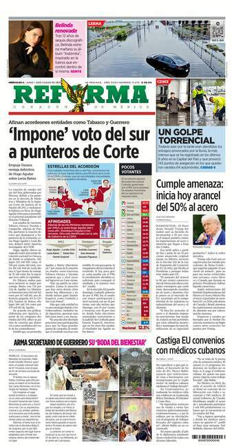Reforma, edición del miércoles 04 de junio de 2025 Reforma, edición del miércoles 04 de junio de 2025