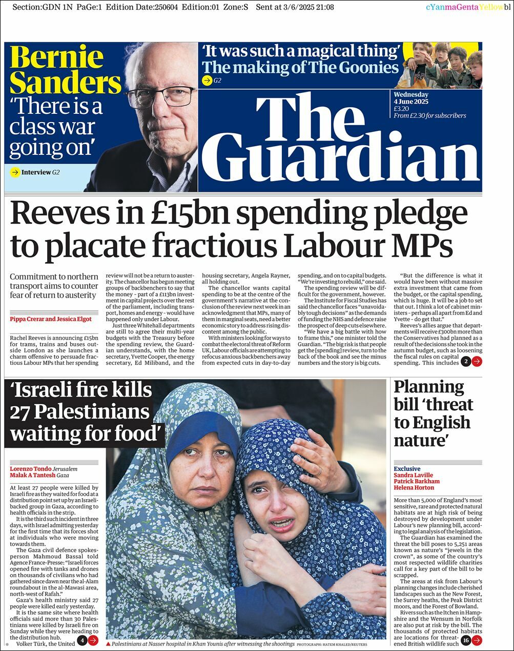 The Guardian, edición del miércoles 04 de junio de 2025 The Guardian, edición del miércoles 04 de junio de 2025