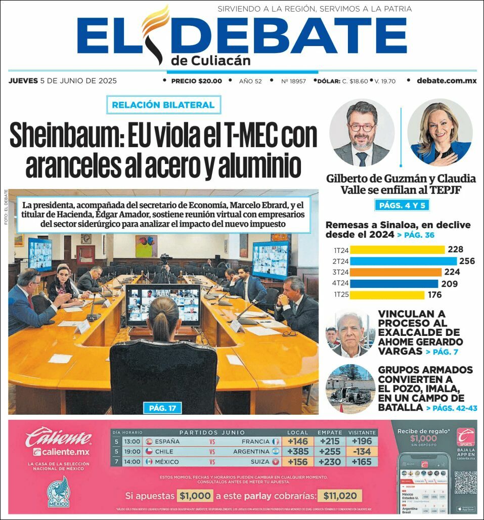 El Debate Culiacán, edición del jueves 05 de junio de 2025 El Debate Culiacán, edición del jueves 05 de junio de 2025