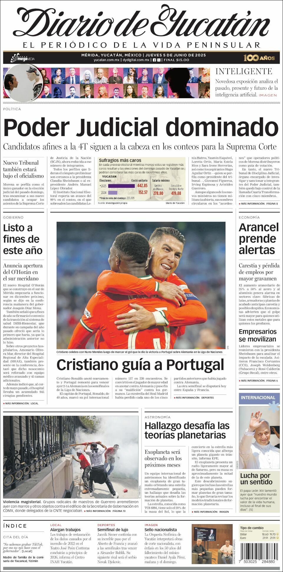 El Diario de Yucatán, edición del jueves 05 de junio de 2025 El Diario de Yucatán, edición del jueves 05 de junio de 2025
