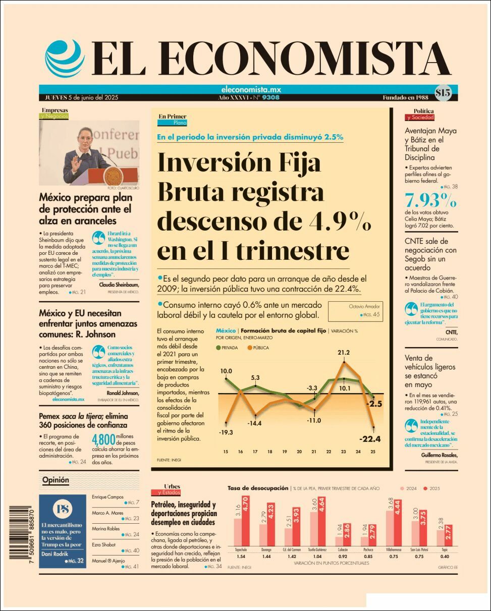 El Economista, edición del jueves 05 de junio de 2025 El Economista, edición del jueves 05 de junio de 2025