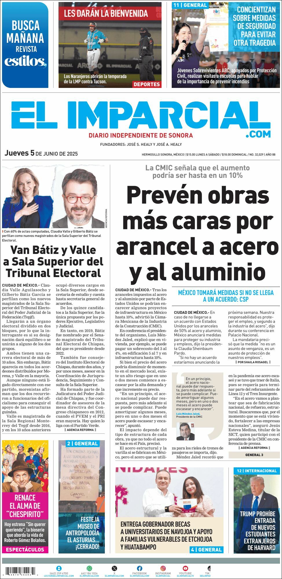 El Imparcial, edición del jueves 05 de junio de 2025 El Imparcial, edición del jueves 05 de junio de 2025