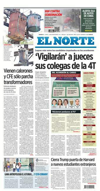 El Norte, edición del jueves 05 de junio de 2025 El Norte, edición del jueves 05 de junio de 2025