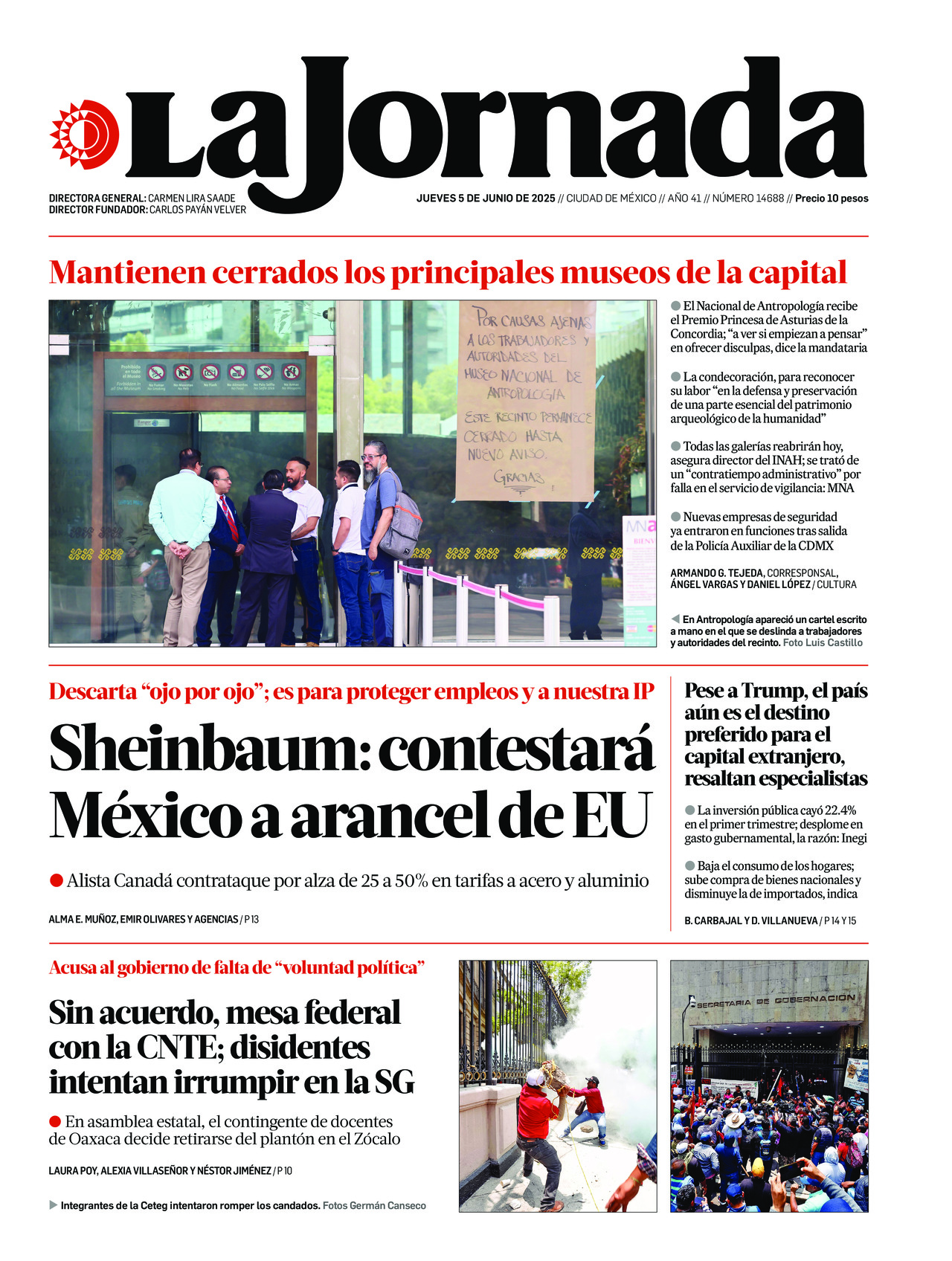 La Jornada, edición del jueves 05 de junio de 2025 La Jornada, edición del jueves 05 de junio de 2025