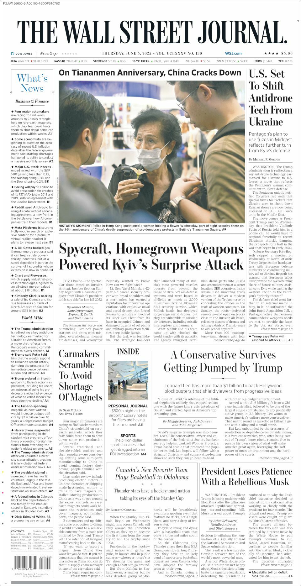 The Wall Street Journal, edición del jueves 05 de junio de 2025 The Wall Street Journal, edición del jueves 05 de junio de 2025