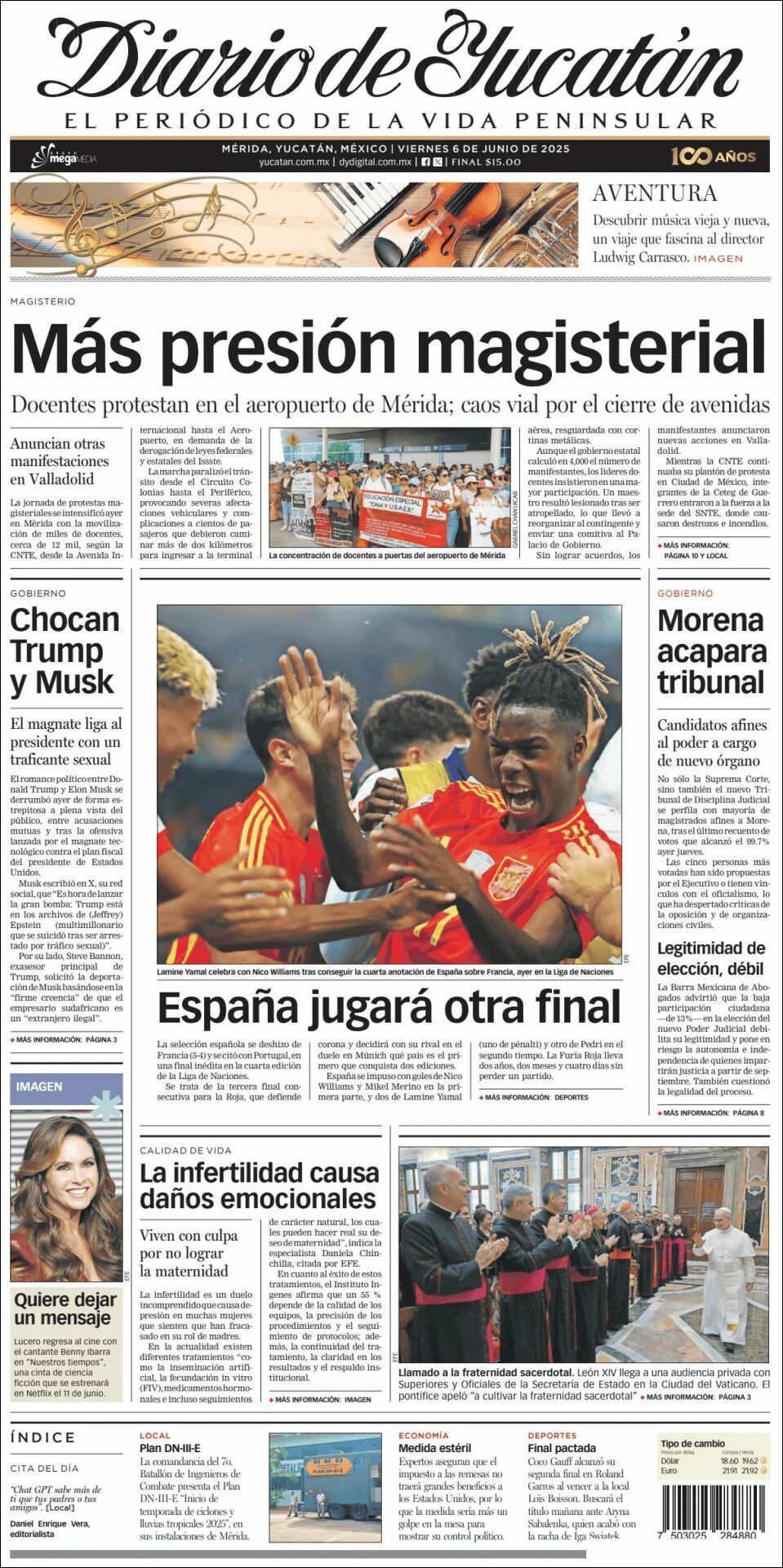 El Diario de Yucatán, edición del viernes 06 de junio de 2025