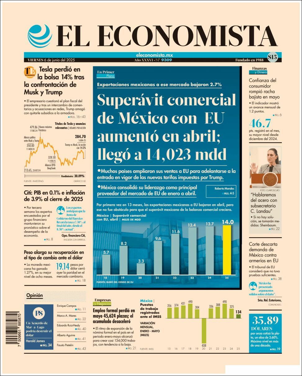 El Economista, edición del viernes 06 de junio de 2025