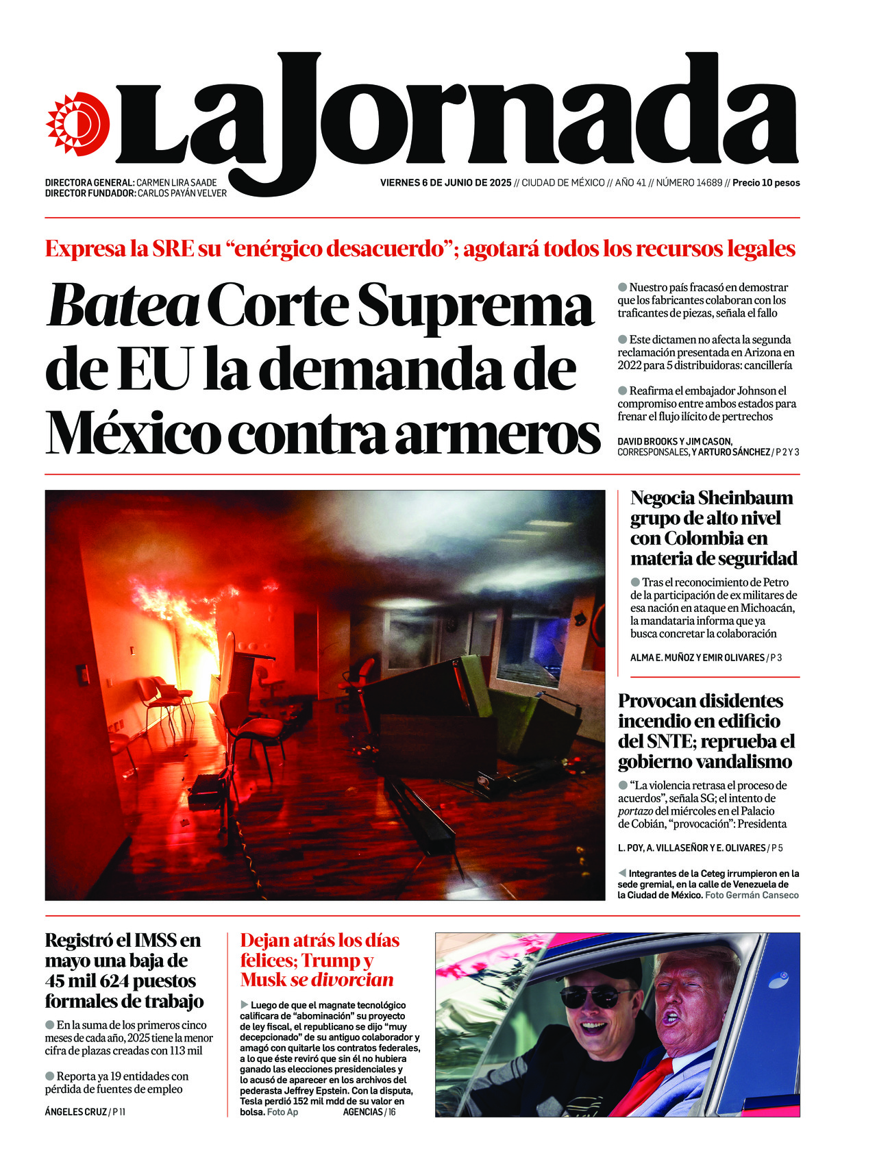 La Jornada, edición del viernes 06 de junio de 2025