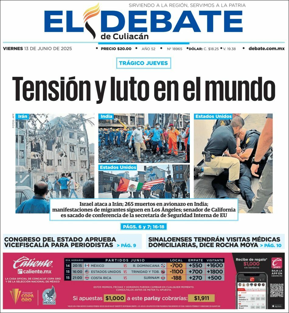 El Debate Culiacán, edición del viernes 13 de junio de 2025 El Debate Culiacán, edición del viernes 13 de junio de 2025