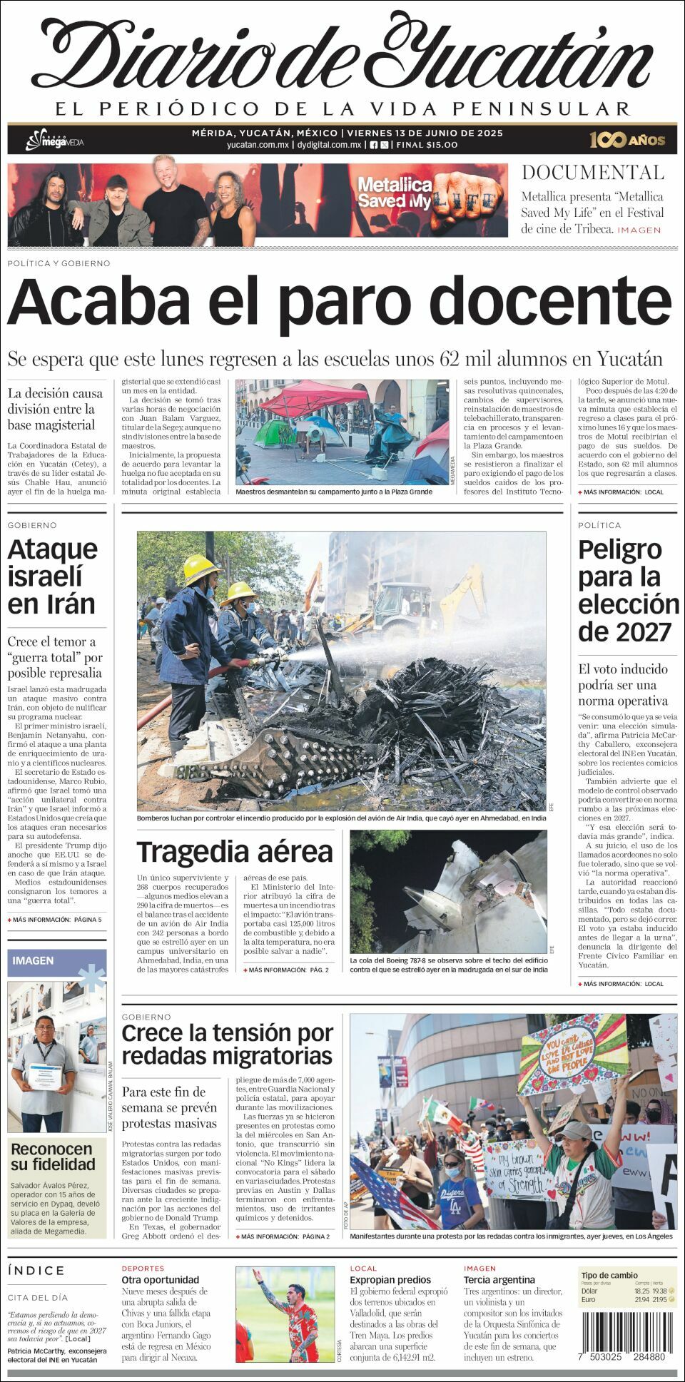 El Diario de Yucatán, edición del viernes 13 de junio de 2025 El Diario de Yucatán, edición del viernes 13 de junio de 2025