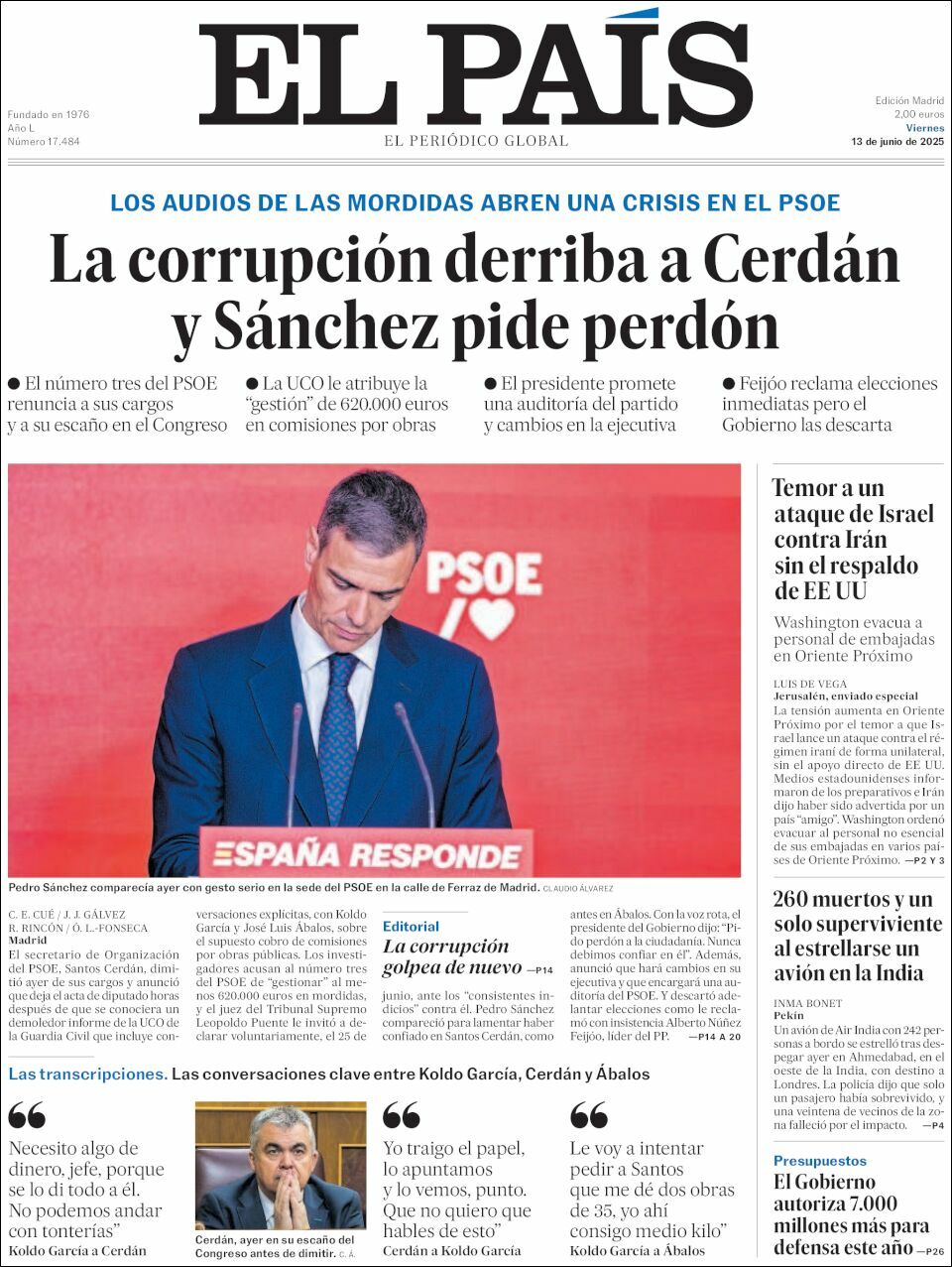 El País, edición del viernes 13 de junio de 2025 El País, edición del viernes 13 de junio de 2025
