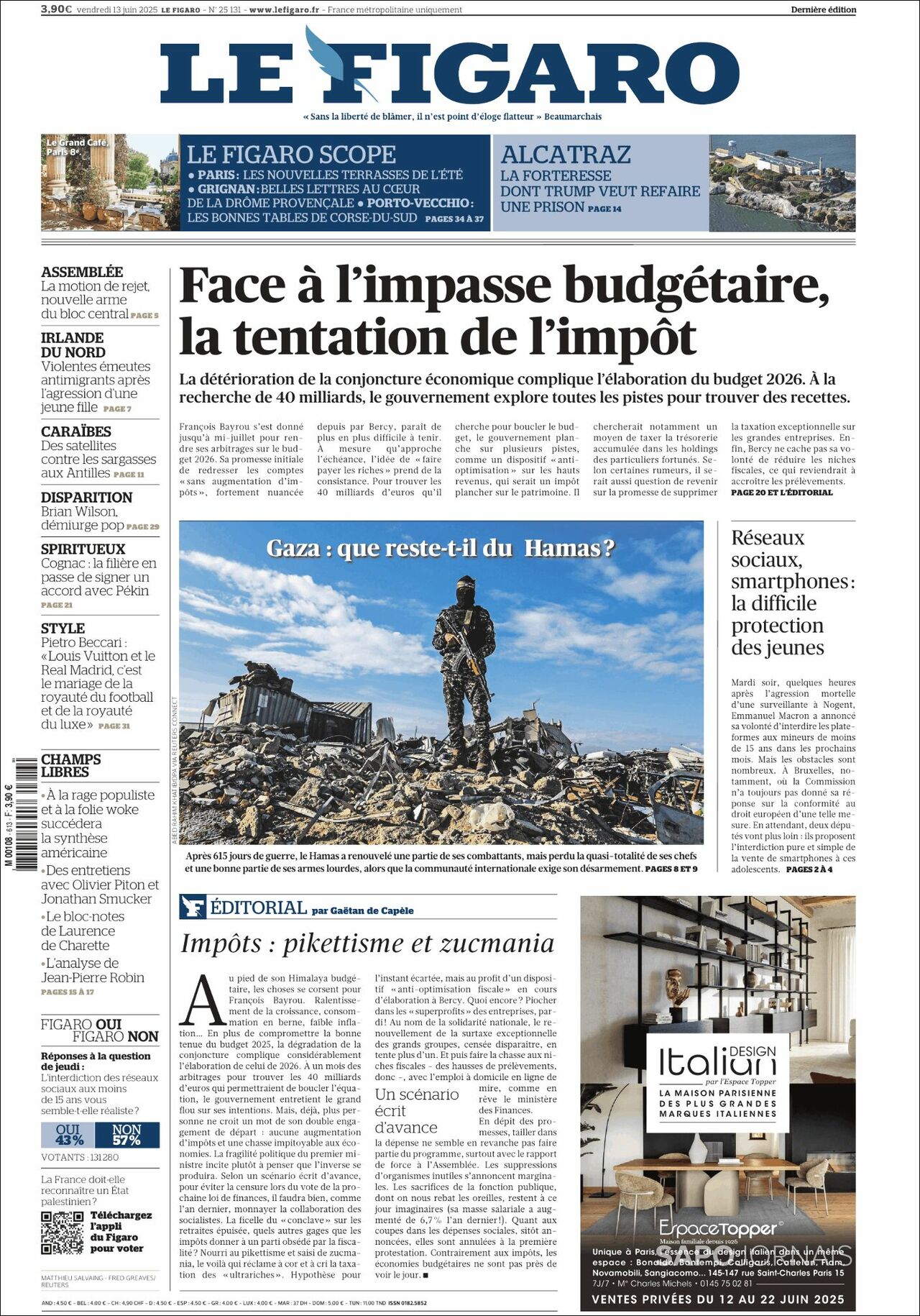 Le Figaro, edición del viernes 13 de junio de 2025 Le Figaro, edición del viernes 13 de junio de 2025