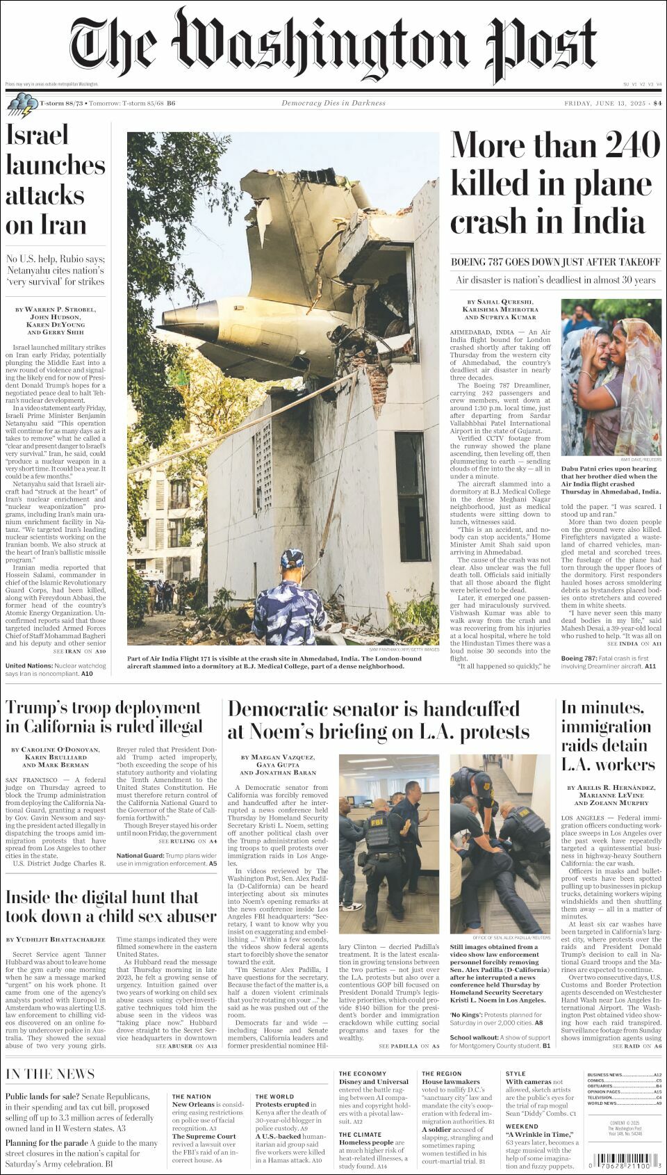 The Washington Post, edición del viernes 13 de junio de 2025 The Washington Post, edición del viernes 13 de junio de 2025