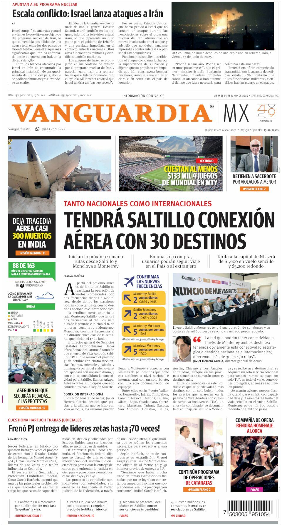 Vanguardia, edición del viernes 13 de junio de 2025 Vanguardia, edición del viernes 13 de junio de 2025