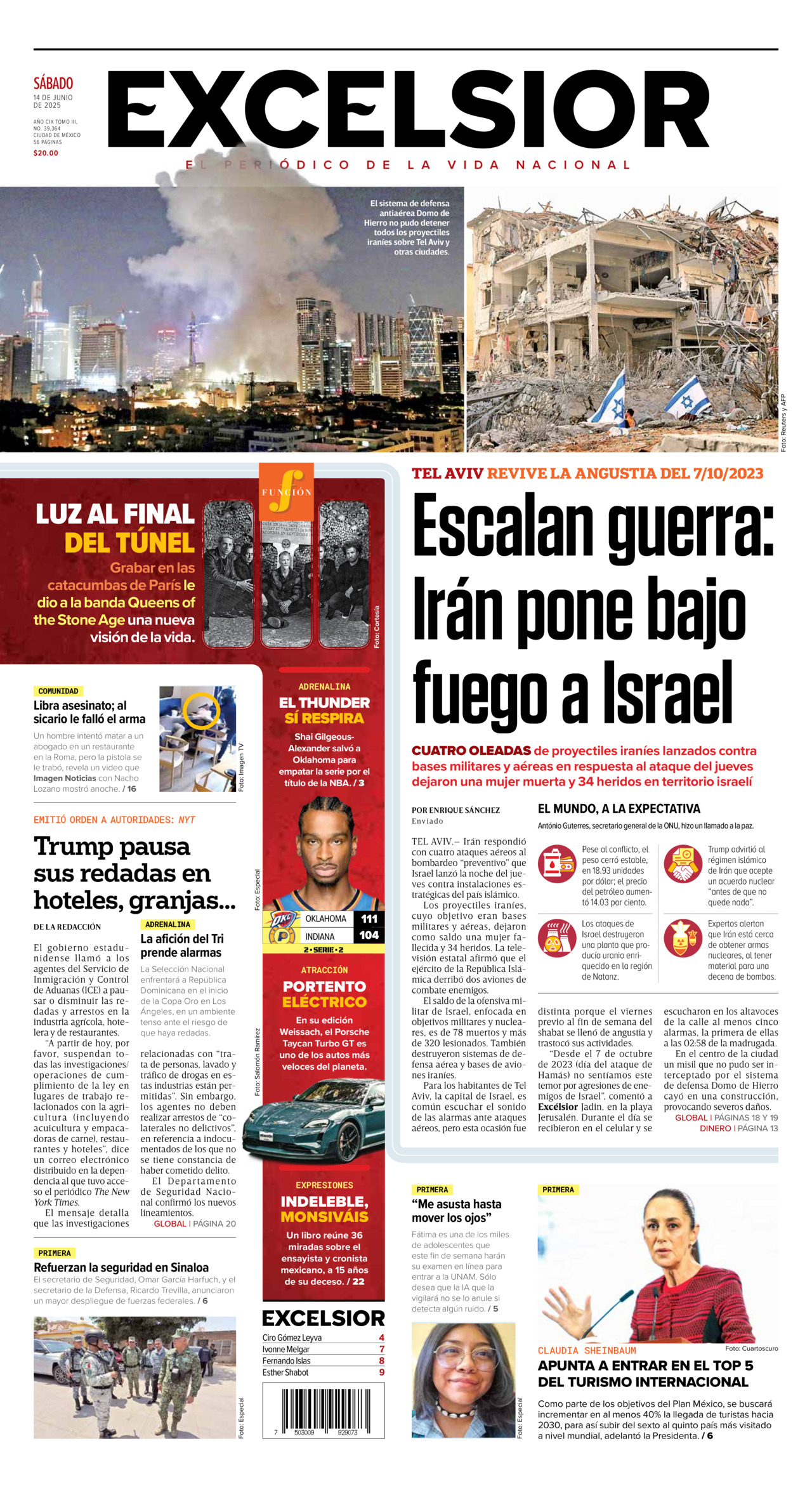 Excelsior, edición del sábado 14 de junio de 2025 Excelsior, edición del sábado 14 de junio de 2025