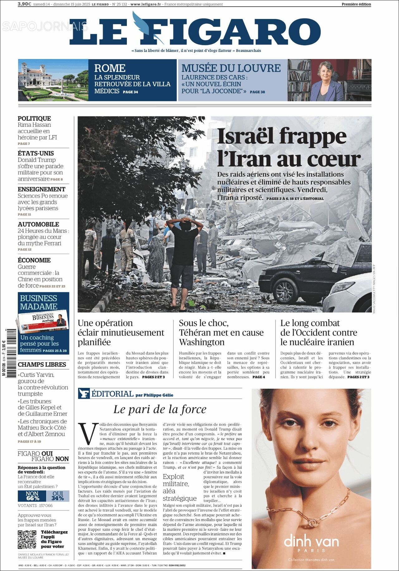 Le Figaro, edición del sábado 14 de junio de 2025 Le Figaro, edición del sábado 14 de junio de 2025
