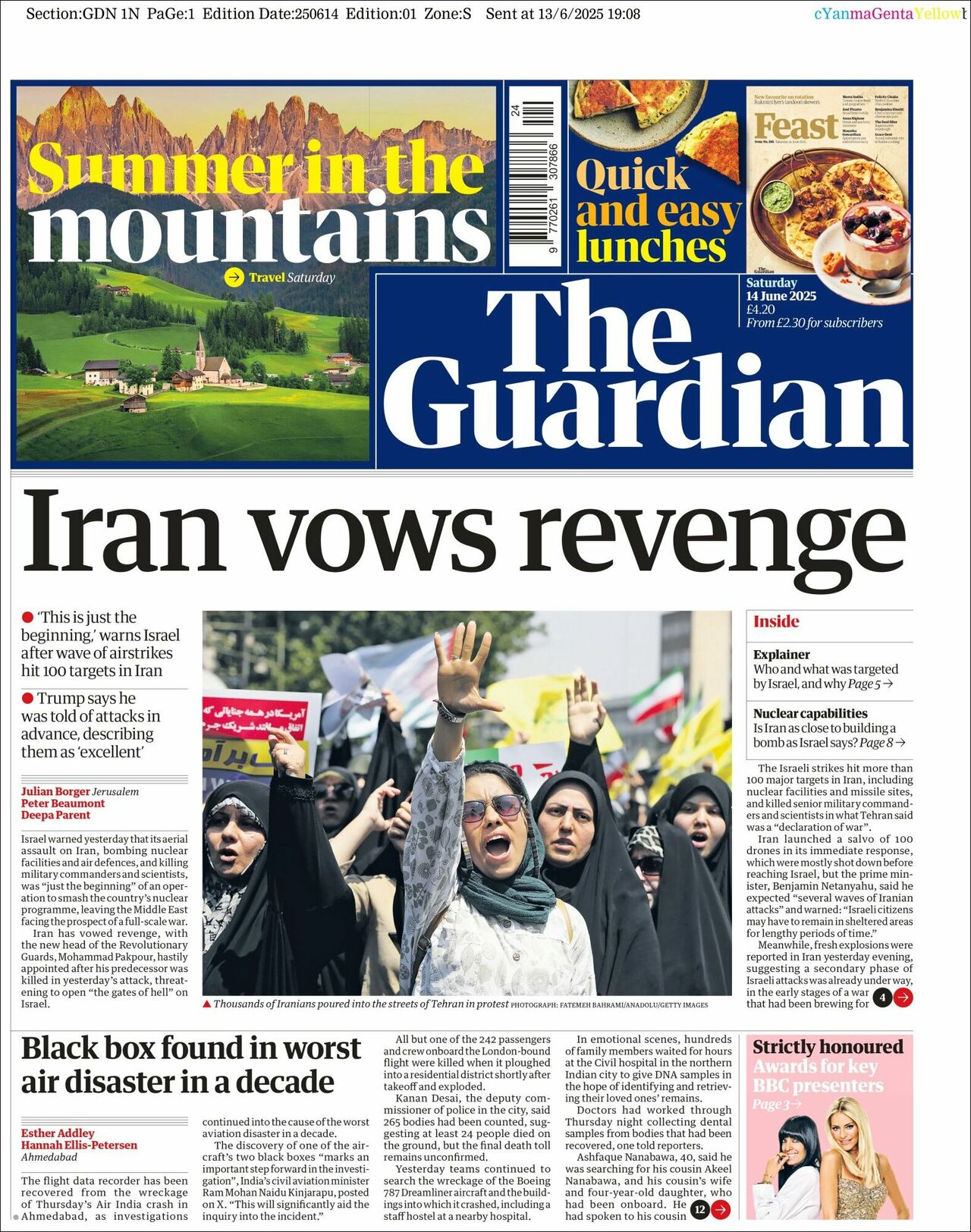 The Guardian, edición del sábado 14 de junio de 2025 The Guardian, edición del sábado 14 de junio de 2025