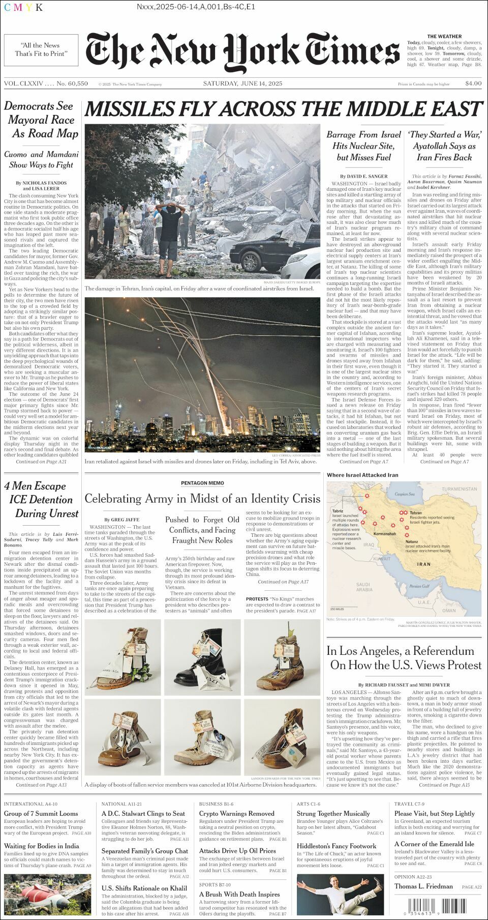 The New York Times, edición del sábado 14 de junio de 2025 The New York Times, edición del sábado 14 de junio de 2025