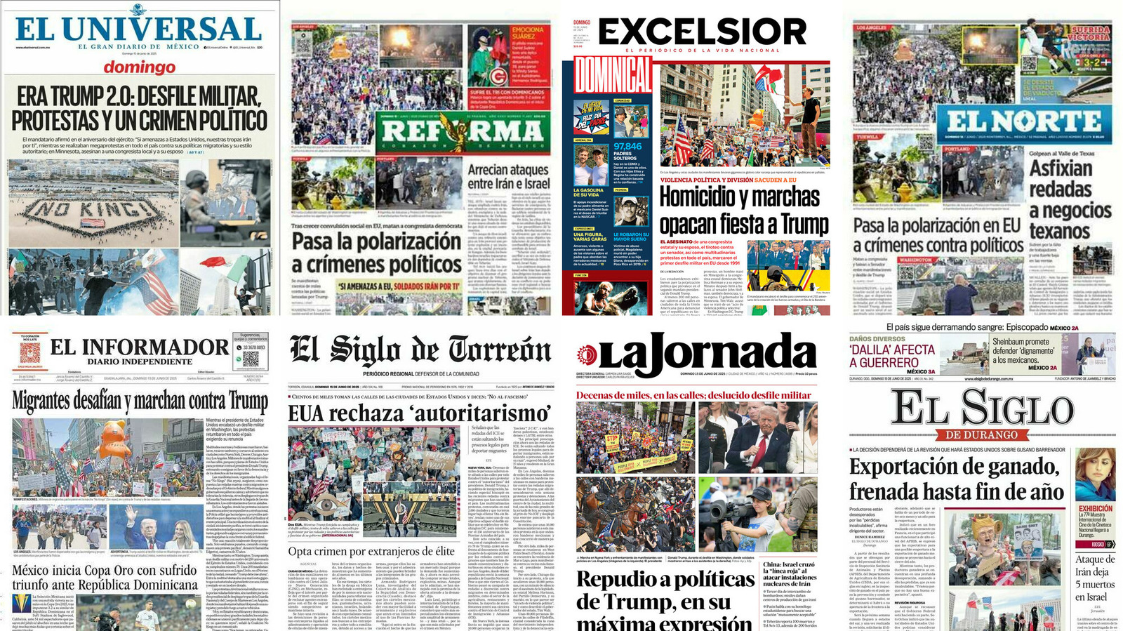 Portadas de periódicos impresos más importantes de México hoy