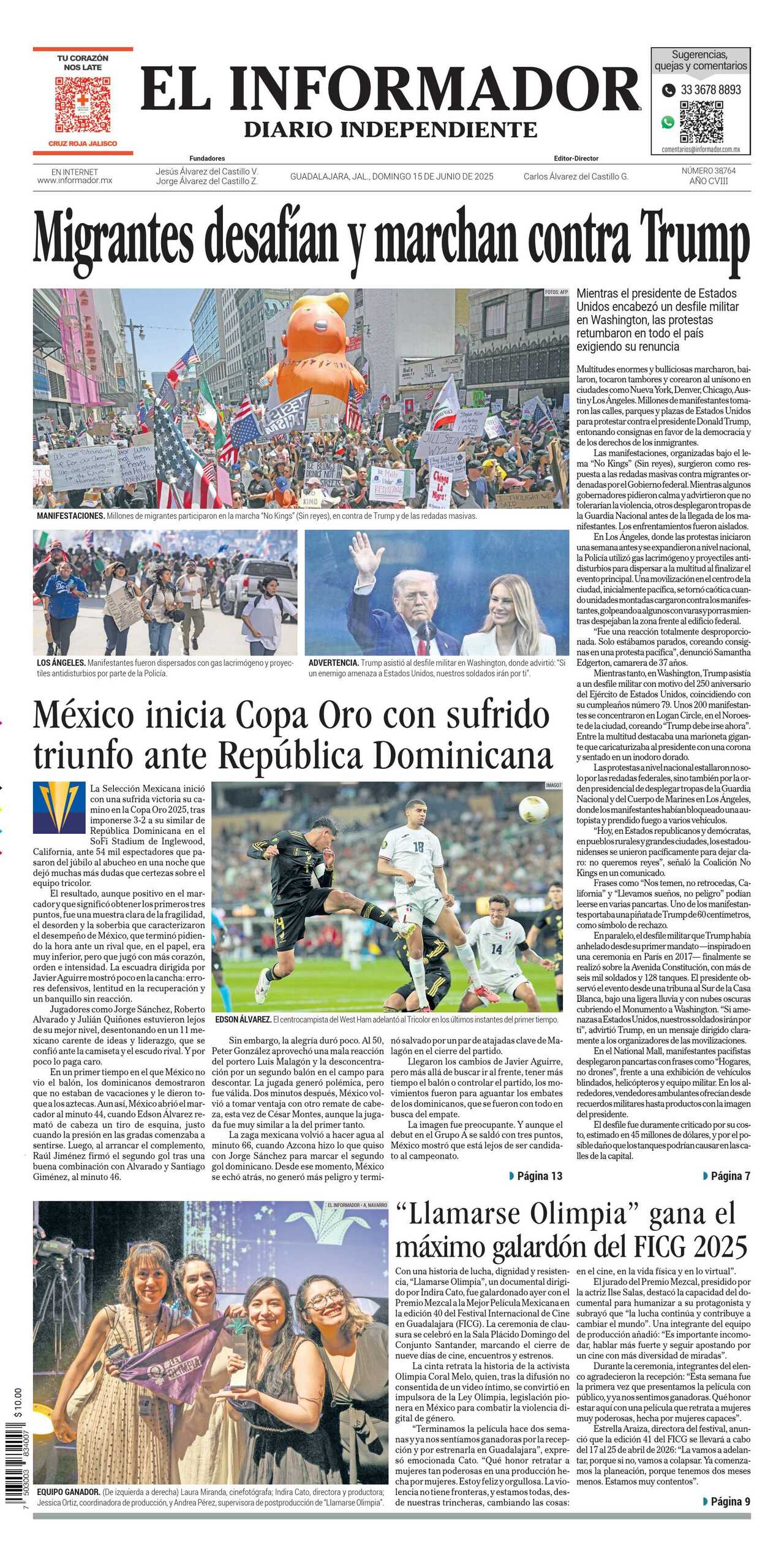 El Informador, edición del domingo 15 de junio de 2025 El Informador, edición del domingo 15 de junio de 2025