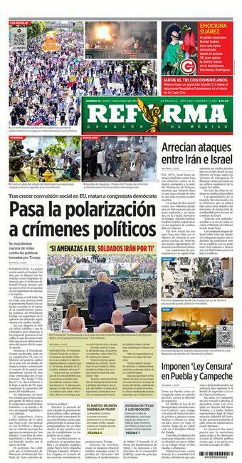 Reforma, edición del domingo 15 de junio de 2025 Reforma, edición del domingo 15 de junio de 2025