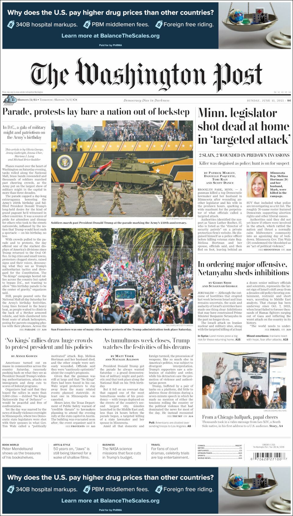 The Washington Post, edición del domingo 15 de junio de 2025 The Washington Post, edición del domingo 15 de junio de 2025