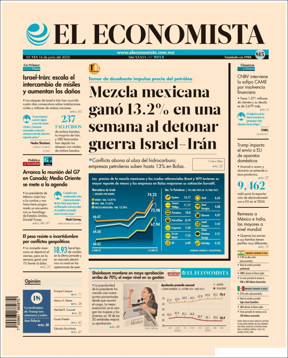 El Economista, edición del lunes 16 de junio de 2025 El Economista, edición del lunes 16 de junio de 2025