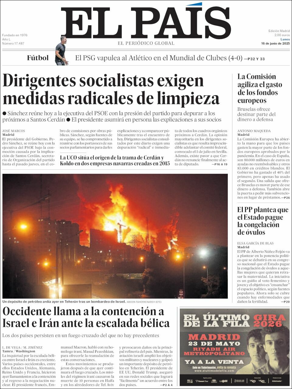 El País, edición del lunes 16 de junio de 2025 El País, edición del lunes 16 de junio de 2025