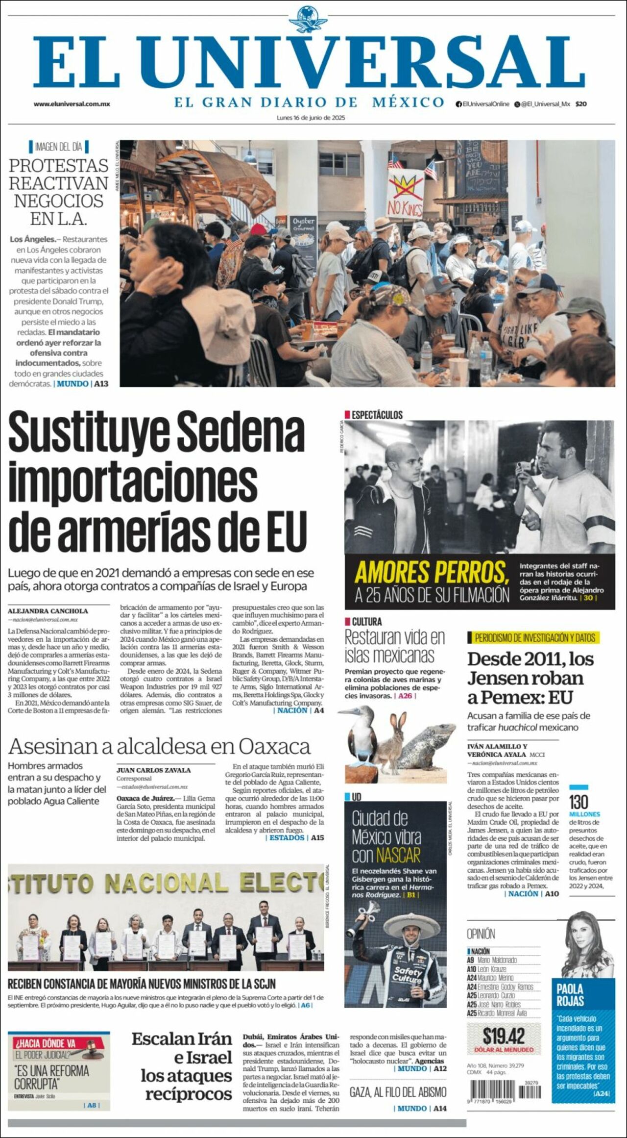 El Universal, edición del lunes 16 de junio de 2025 El Universal, edición del lunes 16 de junio de 2025