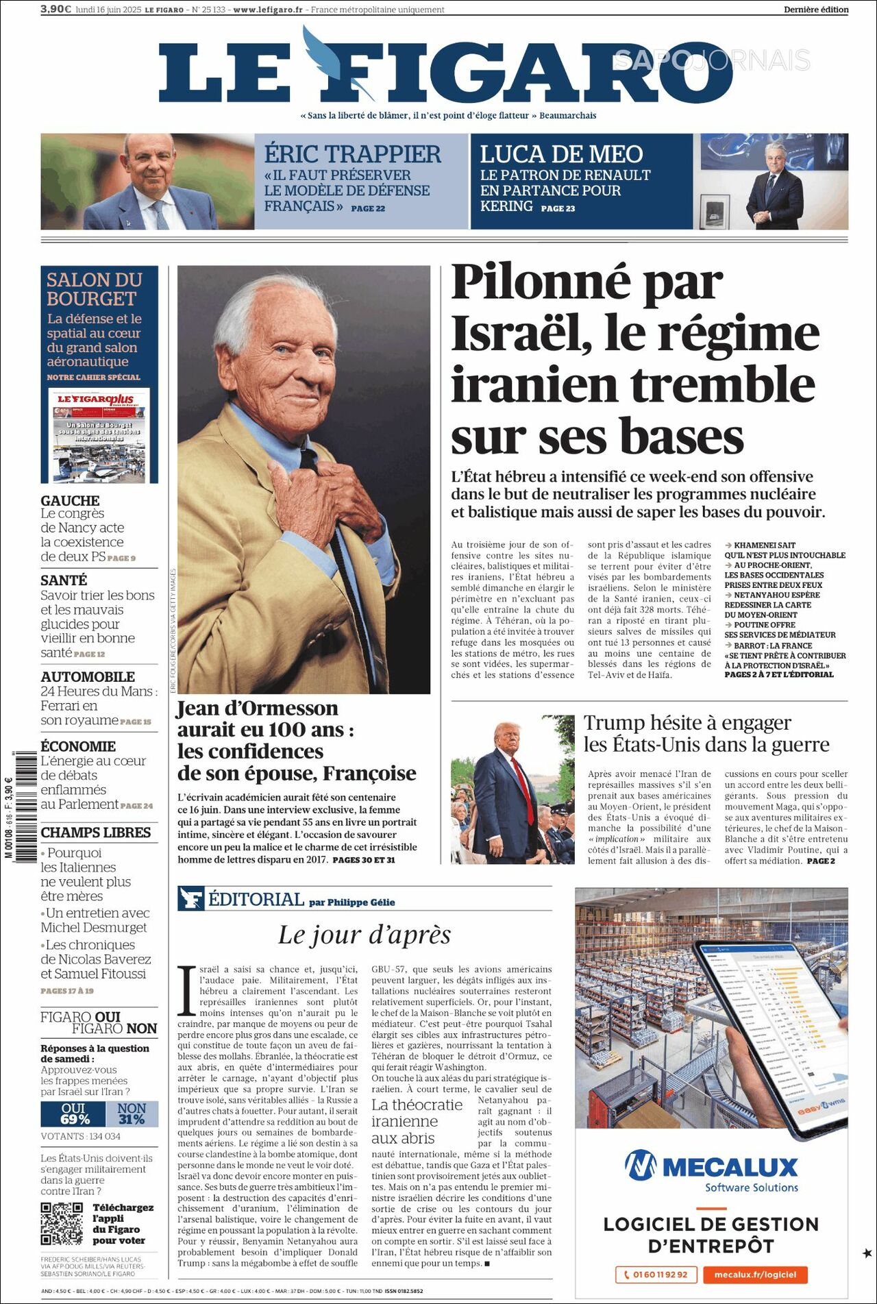 Le Figaro, edición del lunes 16 de junio de 2025 Le Figaro, edición del lunes 16 de junio de 2025