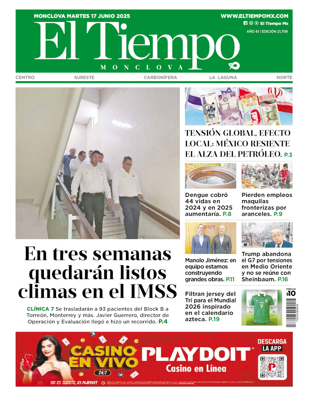 El Tiempo Monclova, edición del martes 17 de junio de 2025 El Tiempo Monclova, edición del martes 17 de junio de 2025
