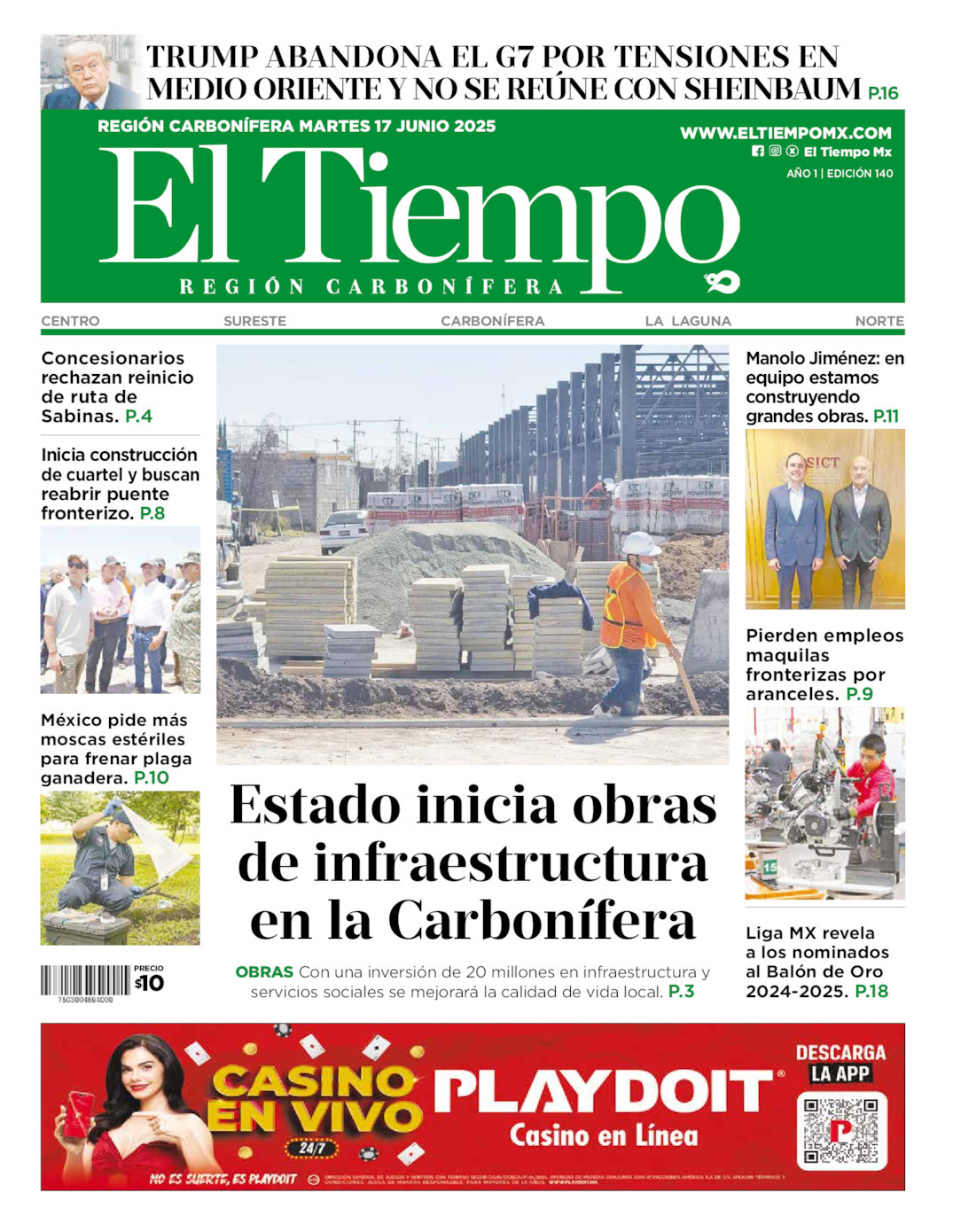 El Tiempo Región Carbonífera, edición del martes 17 de junio de 2025 El Tiempo Región Carbonífera, edición del martes 17 de junio de 2025