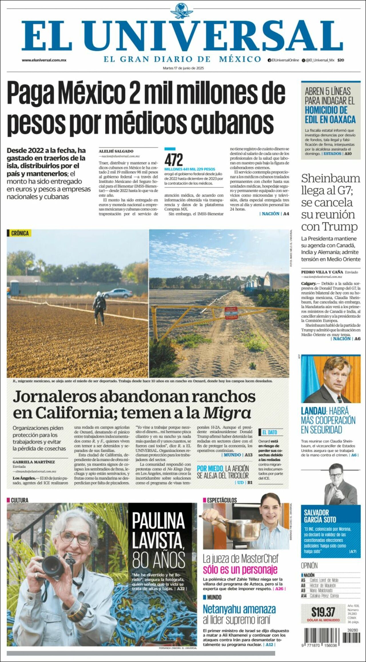 El Universal, edición del martes 17 de junio de 2025 El Universal, edición del martes 17 de junio de 2025