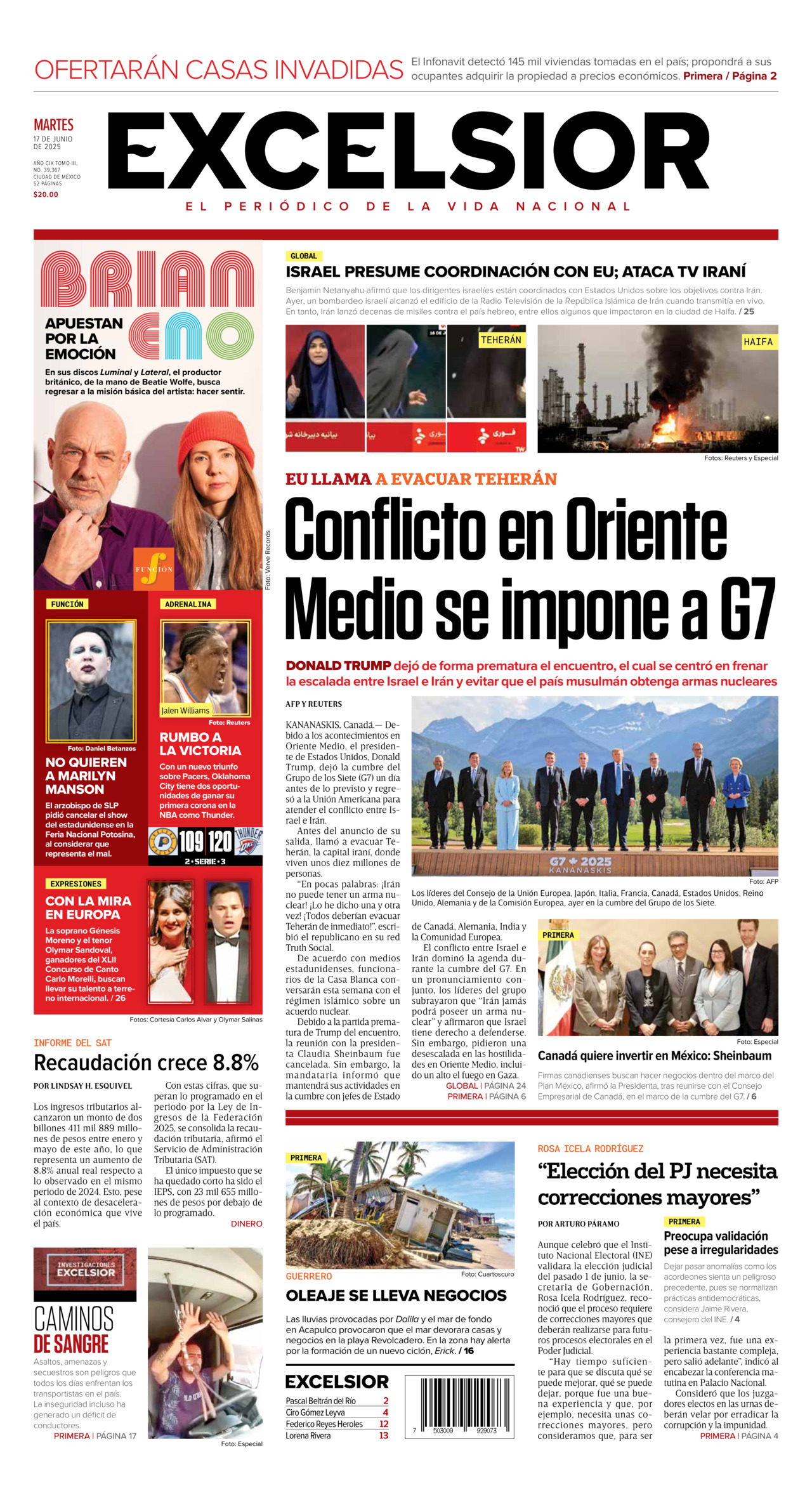 Excelsior, edición del martes 17 de junio de 2025 Excelsior, edición del martes 17 de junio de 2025