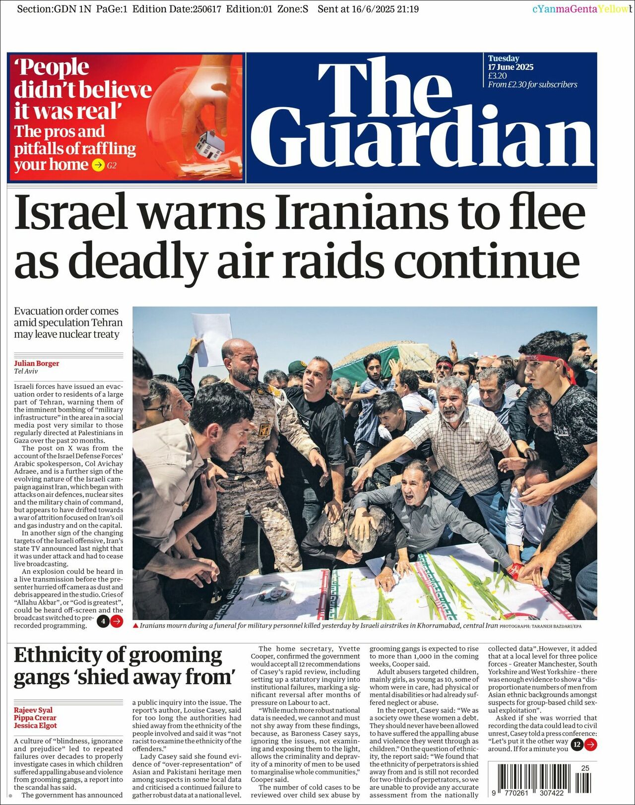 The Guardian, edición del martes 17 de junio de 2025 The Guardian, edición del martes 17 de junio de 2025