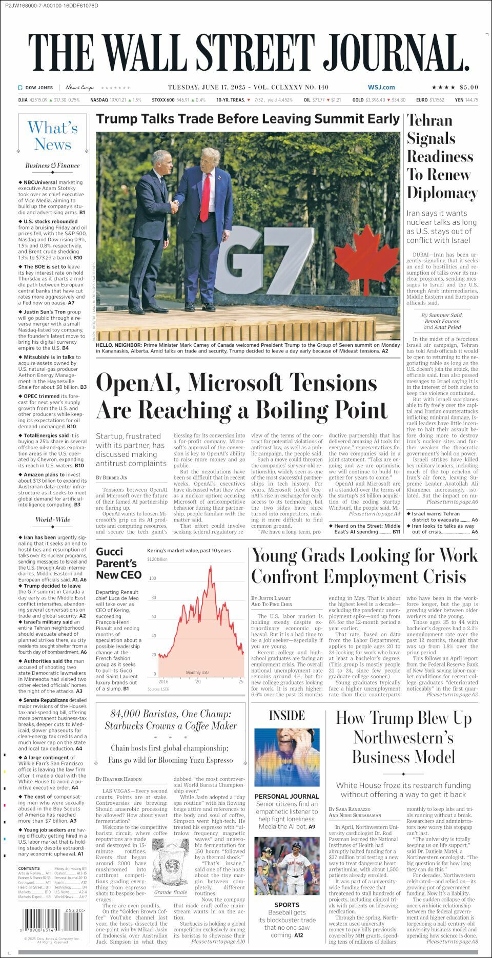 The Wall Street Journal, edición del martes 17 de junio de 2025 The Wall Street Journal, edición del martes 17 de junio de 2025