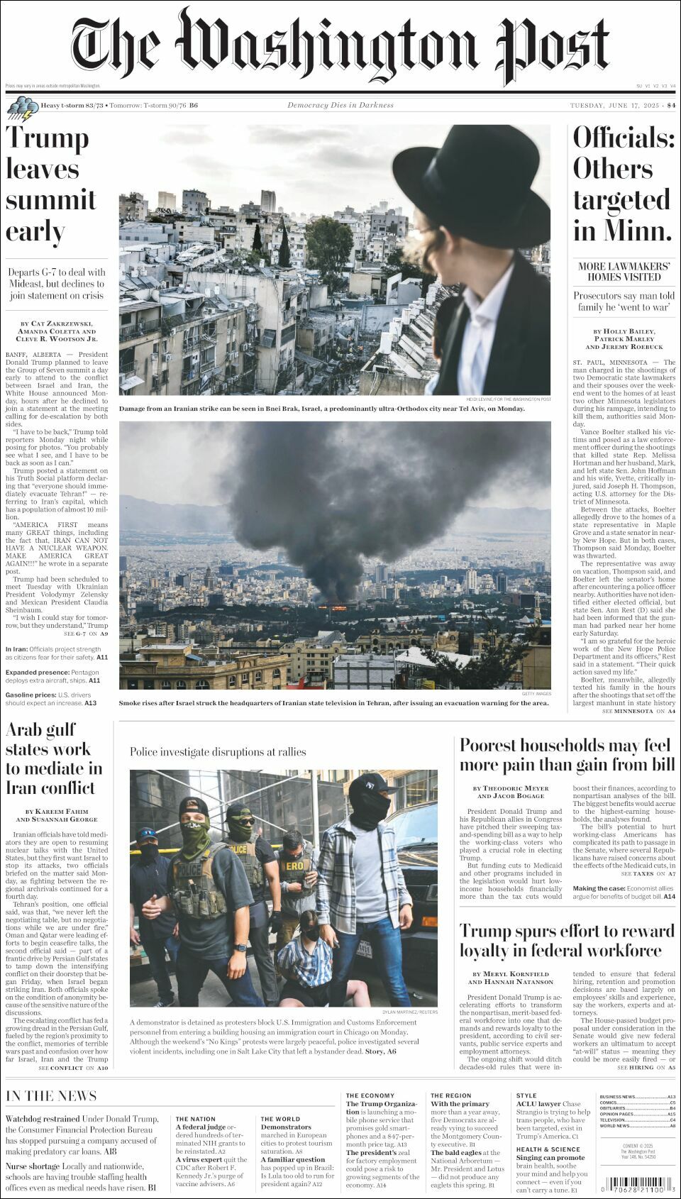 The Washington Post, edición del martes 17 de junio de 2025 The Washington Post, edición del martes 17 de junio de 2025